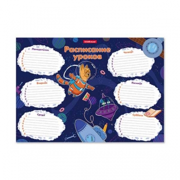 Расписание уроков А4 ErichKrause Коты в космосе арт.58303