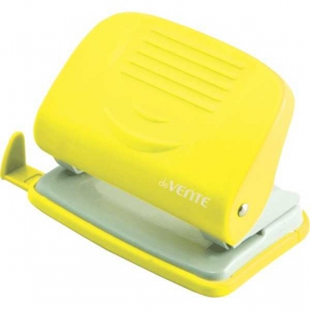 Дырокол (20 л) deVENTE Neon пластик, с линейкой, в карт. кор, неоновый желтый арт. 4020801