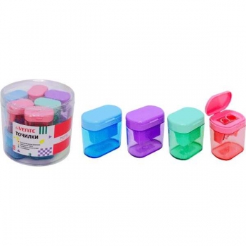 Точилка deVENTE пластмассовая, 2 отверстия с контейнером Pastel   арт.8031102