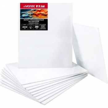 Холст грунтованный на картоне deVENTE ARTISTIC STUDIO 20*30см, 100% хлопок 280 г/м2, мелкое зерно арт.8150303