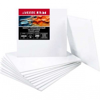 Холст грунтованный на картоне deVENTE ARTISTIC STUDIO 20*20см, 100% хлопок 280 г/м2, мелкое зерно арт.8150302