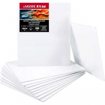 Холст грунтованный на картоне deVENTE ARTISTIC STUDIO 18*24см, 100% хлопок 280 г/м2, мелкое зерно арт.8150301