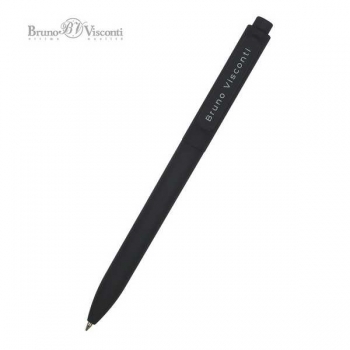 Ручка шариковая автоматическая Bruno Visconti SoftClick. BLACK, 0,7мм, синяя, корпус черный  арт.20-0102