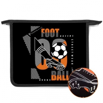 Папка д/тетр. А5 на молнии, пластик, 240х205х40 мм арт.ПТ-73-12 Футбол 3D