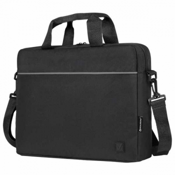 Сумка портфель 29х40х7 см BRAUBERG PRACTICAL с отделением для ноутбука 15,6, Grey line, черная арт.272604