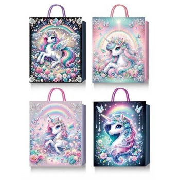 Пакет подарочный 18x23x8 см бумажный deVENTE Unicorn, 210 г/м2, ассорти арт.9041434