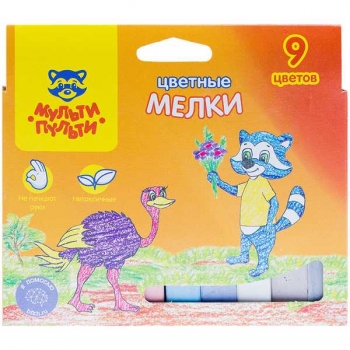 Мелки цветные 9 цв/наб. Енот в Австралии  арт.ЦМ_11131