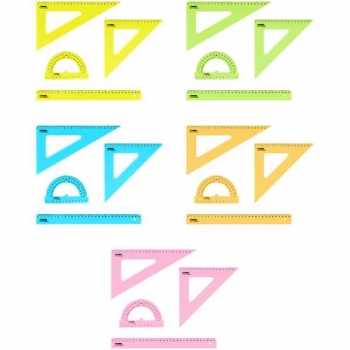 Набор    большой СТАММ неоновые цвета, прозр., размер XL (треуг.2шт,лин.30,тр-р), ассорти, европодвес  арт.НЧ-30523