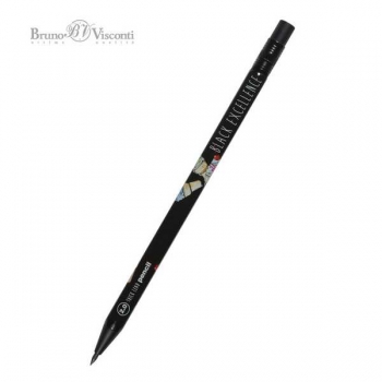 Карандаш автоматический (цанговый) 2.0мм Bruno Visconti Black Excellence. Рожок с точилкой арт.21-0041/20