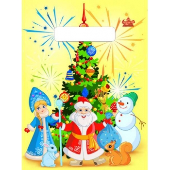 Мешок  новогодний 25х19см ПВД 30мкм с вырубной неукрепленной ручкой, Хоровод арт.н00268218