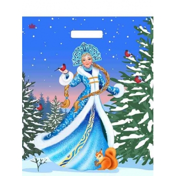 Мешок  новогодний 45х38см ПВД 60мкм ламинированный с вырубной ручкой, Сказочная гостья арт.н00267776