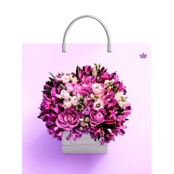 Мешок 35х36см ПВД 85мкм с пластиковой ручкой, Лиловый букетик арт.н00269893