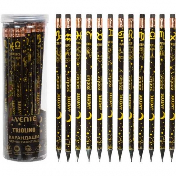 Карандаш deVENTE HB ч/гр. с ластиком, Triolino Zodiac, трехгранный, заточенный арт.5031411