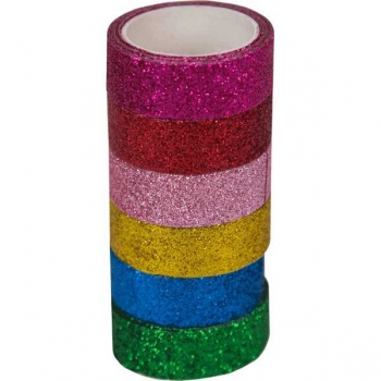 Лента клейкая декоративная deVENTE Glitter Bright 15 ммх2 м, с блестками  ассорти арт. 9040215