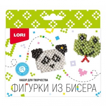 Набор для детского творчества - Брелоки. Фигурки из бисера Панда, лягушонок арт.Бис-103
