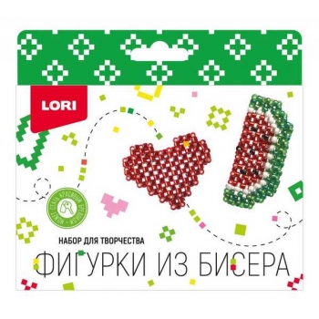 Набор для детского творчества - Брелоки. Фигурки из бисера Сердечко, арбуз арт.Бис-104