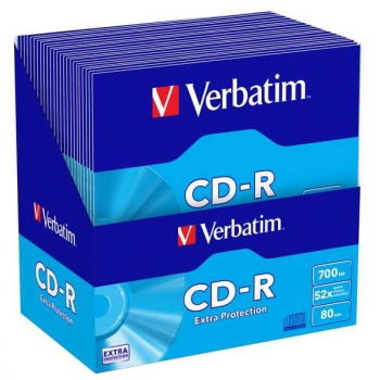 Диск CD-R Verbatim 700 Мб 52X в бумажном конверте без окна арт.43843