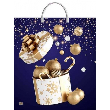 Мешок  новогодний 44х40см ПВД 100мкм с пластиковой ручкой, Эмоции праздника  арт.н00267649