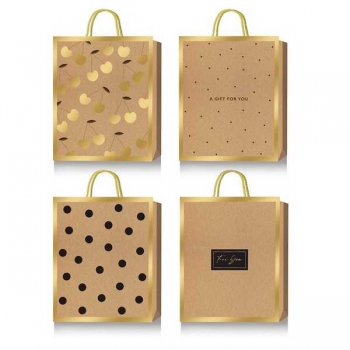 Пакет подарочный 18x23x8 см бумажный deVENTE Ethetic Gold, 210 г/м2, ассорти арт.9041438