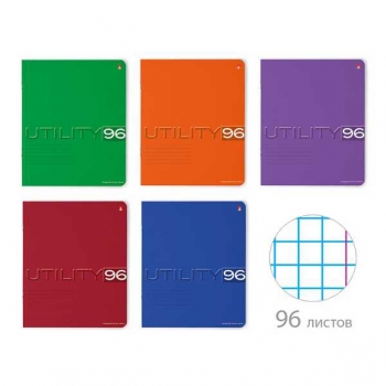 Тетрадь 96л в клетку Альт UTILITY, ассорти 5 видов арт.7-96-220/1