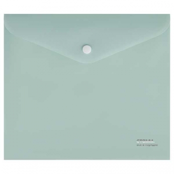 Папка-конверт А5+ на кнопке СТАММ Акцент, 180 мкм, непрозрачная, эвкалиптовая арт. ММ-31944