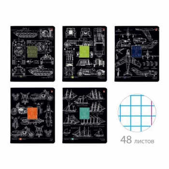 Тетрадь 48л в клетку Альт MANGA. BLUEPRINT, ассорти 5 видов арт.7-48-1252