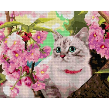Алмазная мозаика LORI 40*50см Кошка (полное заполнение, без деревянного подрамника) арт.Ам-128