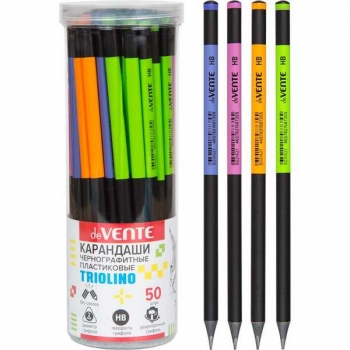 Карандаш deVENTE HB ч/гр. Triolino пластиковый, трехгранный, ассорти  арт.5031421