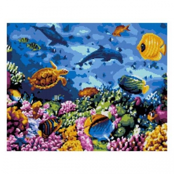 Алмазная мозаика LORI 40*50см Подводный мир (полное заполнение, без деревянного подрамника) арт.Ам-127