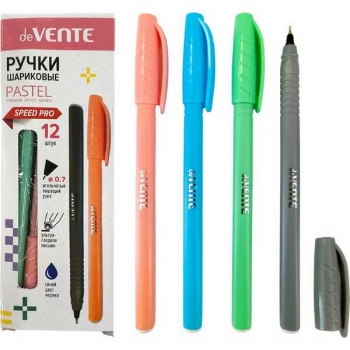 Ручка шариковая deVENTE Triolino Pastel, 0.7мм, игольч.узел, Speed Pro, пастел. трехгран. корп., синяя арт.5073464