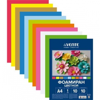 Набор фоамирана (искусственная замша) А4 deVENTE 10цв, 10л, 1мм, цветной арт. 8040796