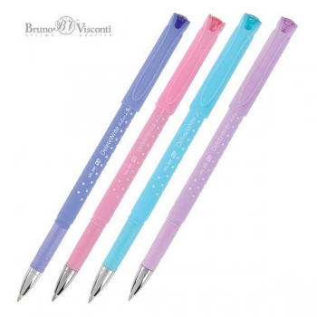 Ручка гелевая Bruno Visconti DeleteWrite Art. Горошек,0,5мм,синяя,СО СТИРАЕМЫМИ ЧЕРНИЛАМИ,корпус ассорти арт.20-0203