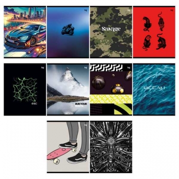 Тетрадь 96л в клетку BG ЭКОНОМ Mix-10 Мальчики арт.Т5ск96 62739