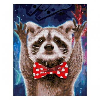 Алмазная мозаика LORI 40*50см Енот (полное заполнение, без деревянного подр-ка) арт.Ам-142