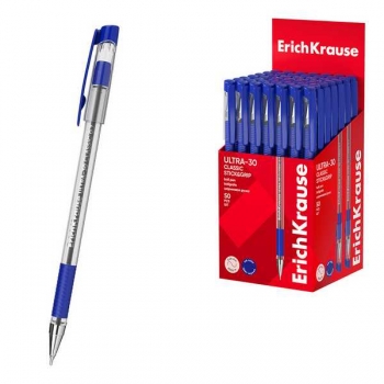 Ручка шариковая ErichKrause ULTRA-30, 0.7, игольч. узел, синяя арт.63683