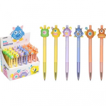 Ручка автоматическая deVENTE Big Eyes Monster, 0.7мм, подарочная, с декор. элементом, ассорти, синяя арт. 5070401