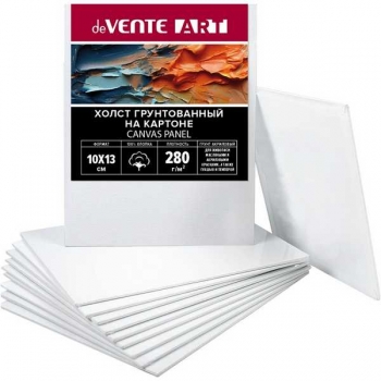 Холст грунтованный на картоне deVENTE ARTISTIC STUDIO 10*13см, 100% хлопок 280 г/м2, мелкое зерно арт.8150427