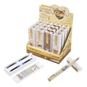 Ручка перьевая Bruno Visconti LOVE ME в пласт.пенале ,со сменными картриджами (4 шт.), синяя, ассорти арт.20-0330