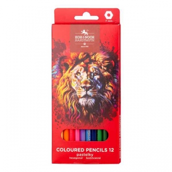 Карандаши 12 цв. KOH-I-NOOR LION RED в картонной коробке арт.3552012063