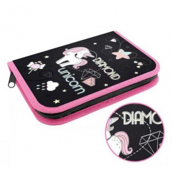 Пенал л/т 1-отделен. большой 190*130 арт. ПКК 04-12 Единорог в алмазах