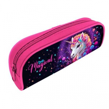 Пенал мягкий, объемный 210x80x40 мм арт.ПМО 21-20 Единорожка яркая