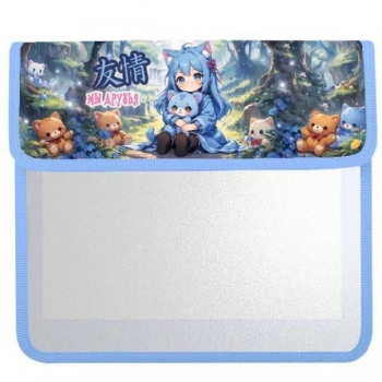 Папка д/тетр. А5 клапан прямоуг.на липучках арт.ПТ-45 Аниме Малышка