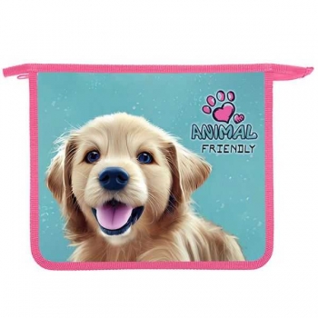 Папка д/тетр. А5 на молнии, пластик арт.ПТ-73 Пушистый друг