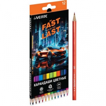 Карандаши deVENTE 12цв Fast Or Last 2М, шестигранные, в карт.уп. арт.5022537