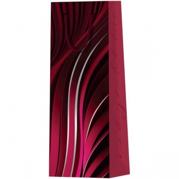 Пакет подарочный 12х36х8,5см MESHU Vinous, матовое ламинирование, картонный (для бутылки) арт.MS_61733