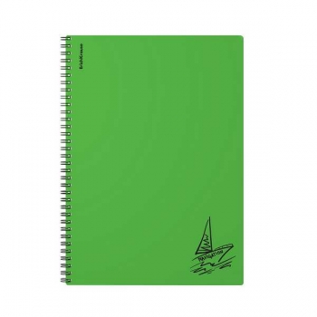 Тетрадь А4 80л в клетку на спирали ErichKrause Motion, пластиковая обложка, зеленая арт.61975