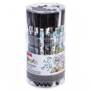 Ручка гелевая Hatber Doodles, 0.5, игольч. узел, корпус ассорти, черная арт.GP_083396