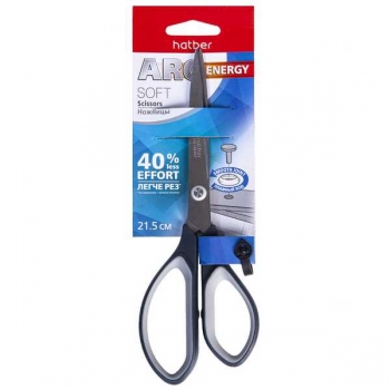 Ножницы Hatber START SOFT, 21.5см, в картонном блистере с е/п арт.SC_061315