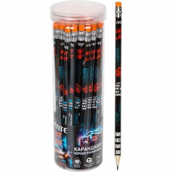 Карандаш deVENTE HB ч/гр. с ластиком, Fast Or Last, трехгранный, заточенный арт.5032503