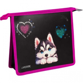 Папка д/тетр. А5 на молнии, картон/пластик deVENTE Cute Husky (243*200*80мм) арт.8056555